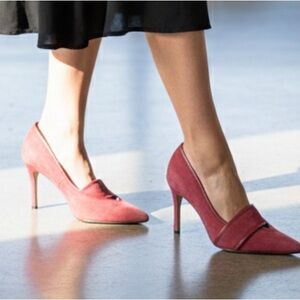 White House Black Market Red Suede Heels